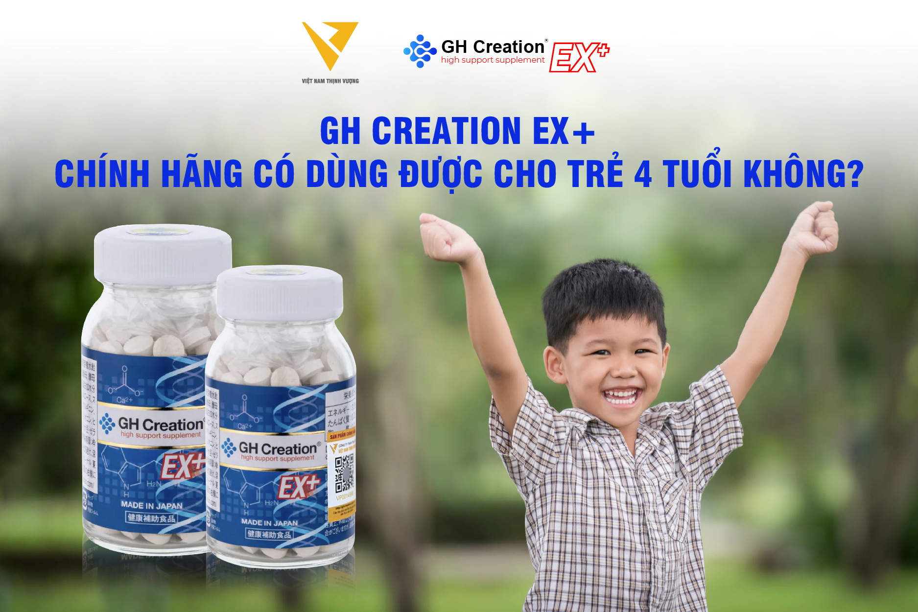 GH Creation EX+ chính hãng có dùng được cho trẻ 4 tuổi không?