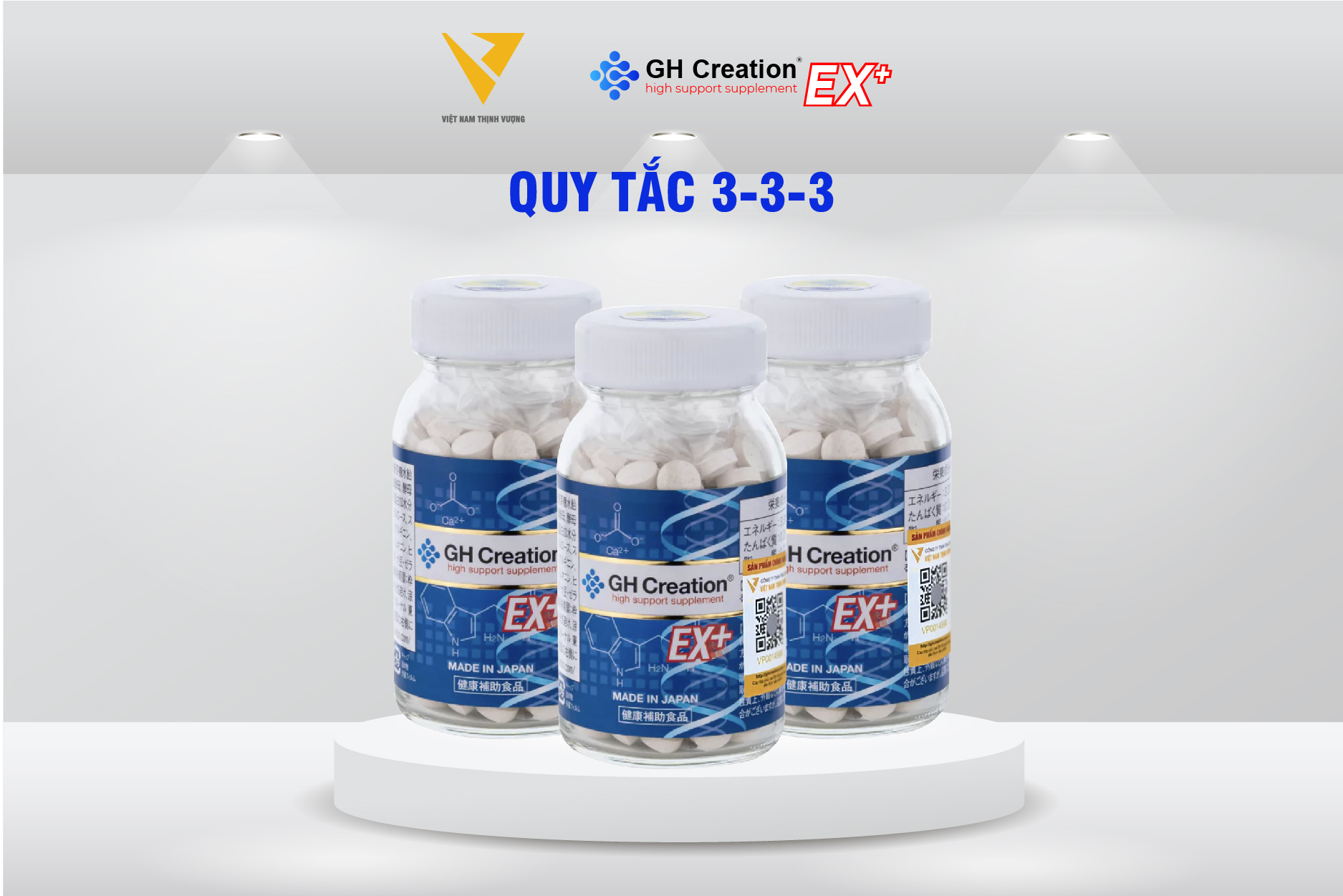 Quy tắc sử dụng viên uống GH Creation EX+ chính hãng: Quy tắc 3-3-3 Quy tắc sử dụng viên uống GH Creation EX+ chính hãng: Quy tắc 3-3-3