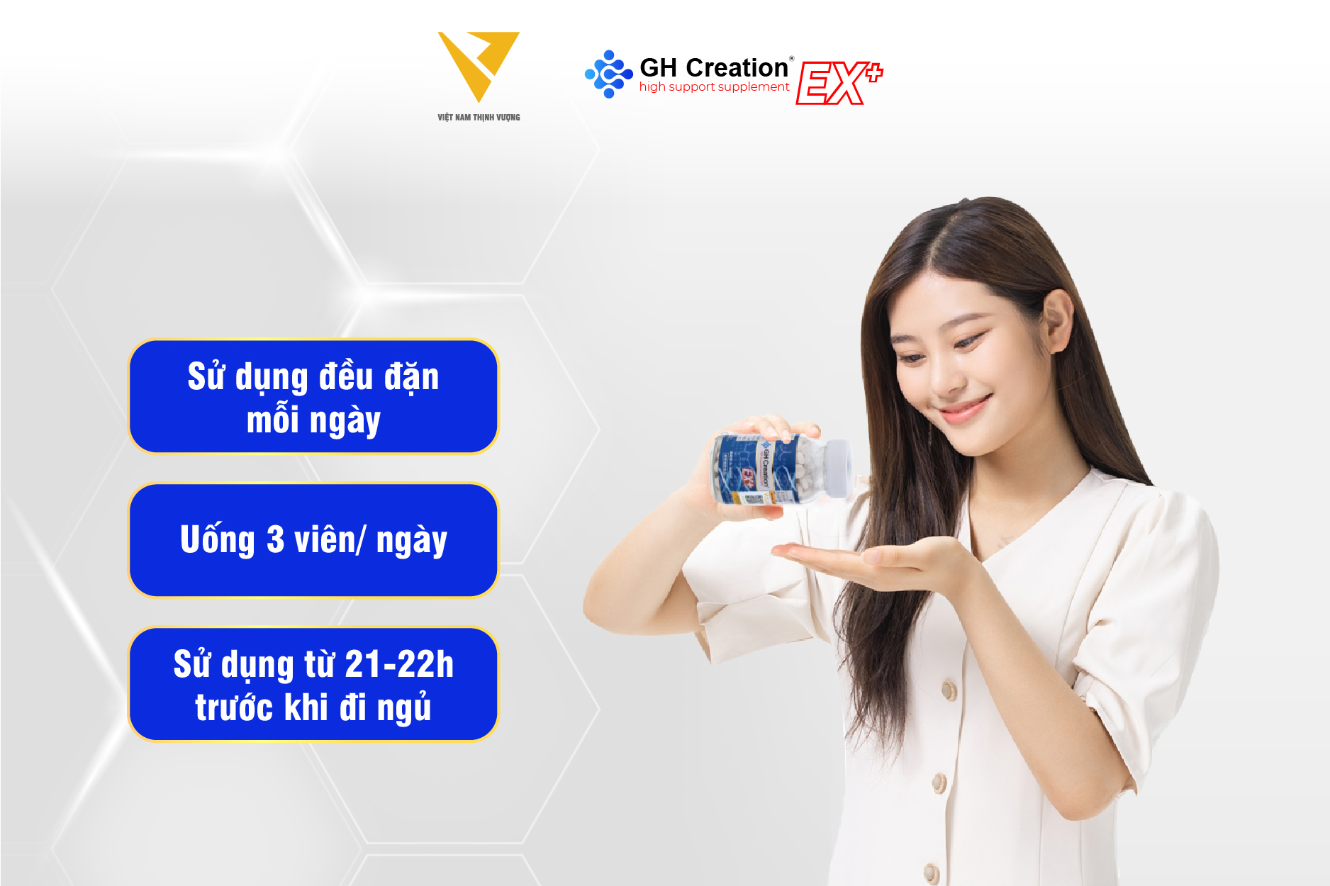 Cách dùng viên uống GH Creation EX+ chính hãng hiệu quả để không gây tăng cân Cách dùng viên uống GH Creation EX+ chính hãng hiệu quả để không gây tăng cân