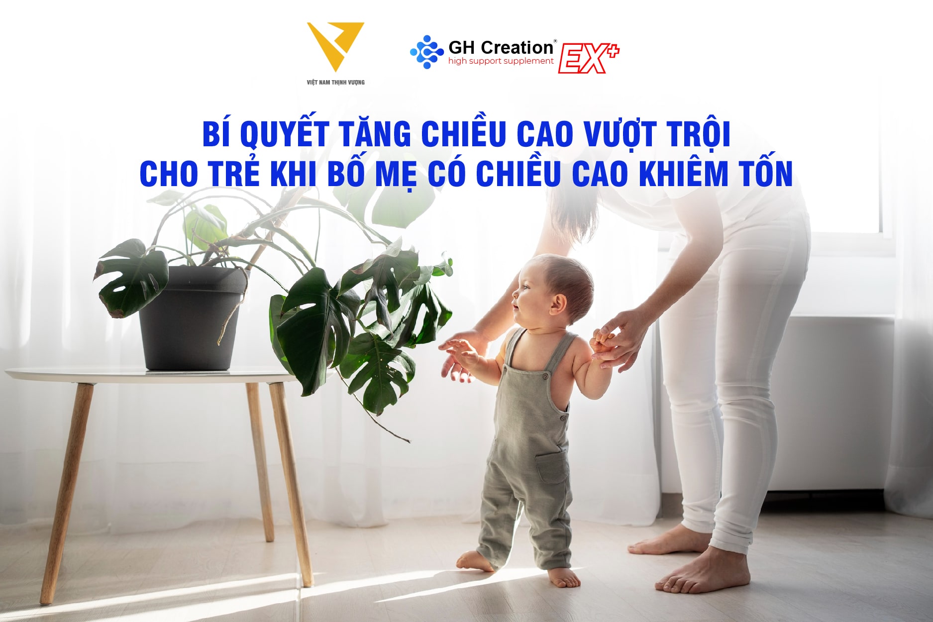 tăng chiều cao cho trẻ khi bố mẹ thấp