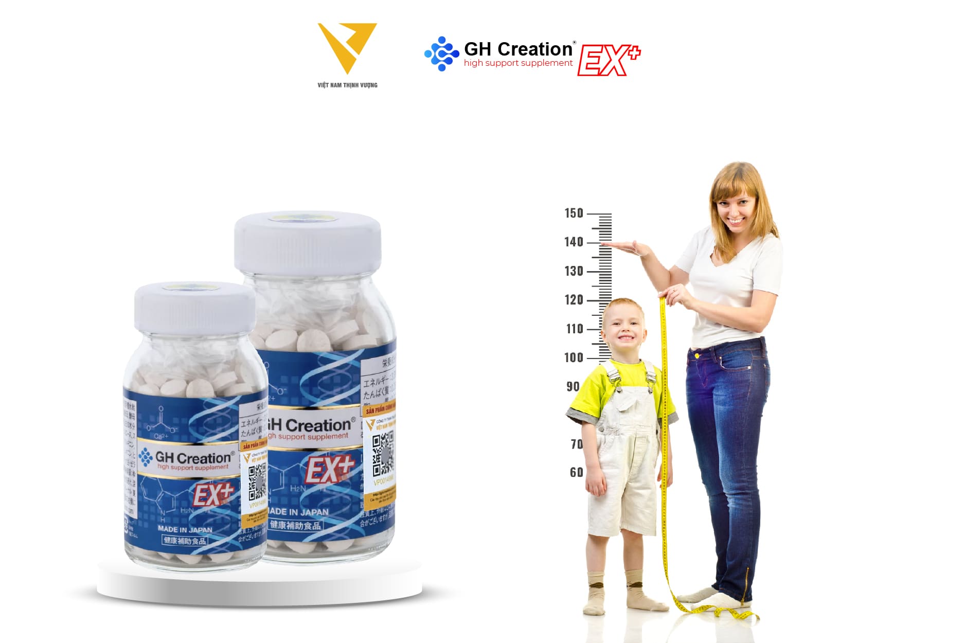 Viên uống hỗ trợ tăng chiều cao GH Creation EX+ một sản phẩm của Eternal Co., Ltd, đơn vị thành viên của tập đoàn AFC Efushi Group tại Nhật Bản