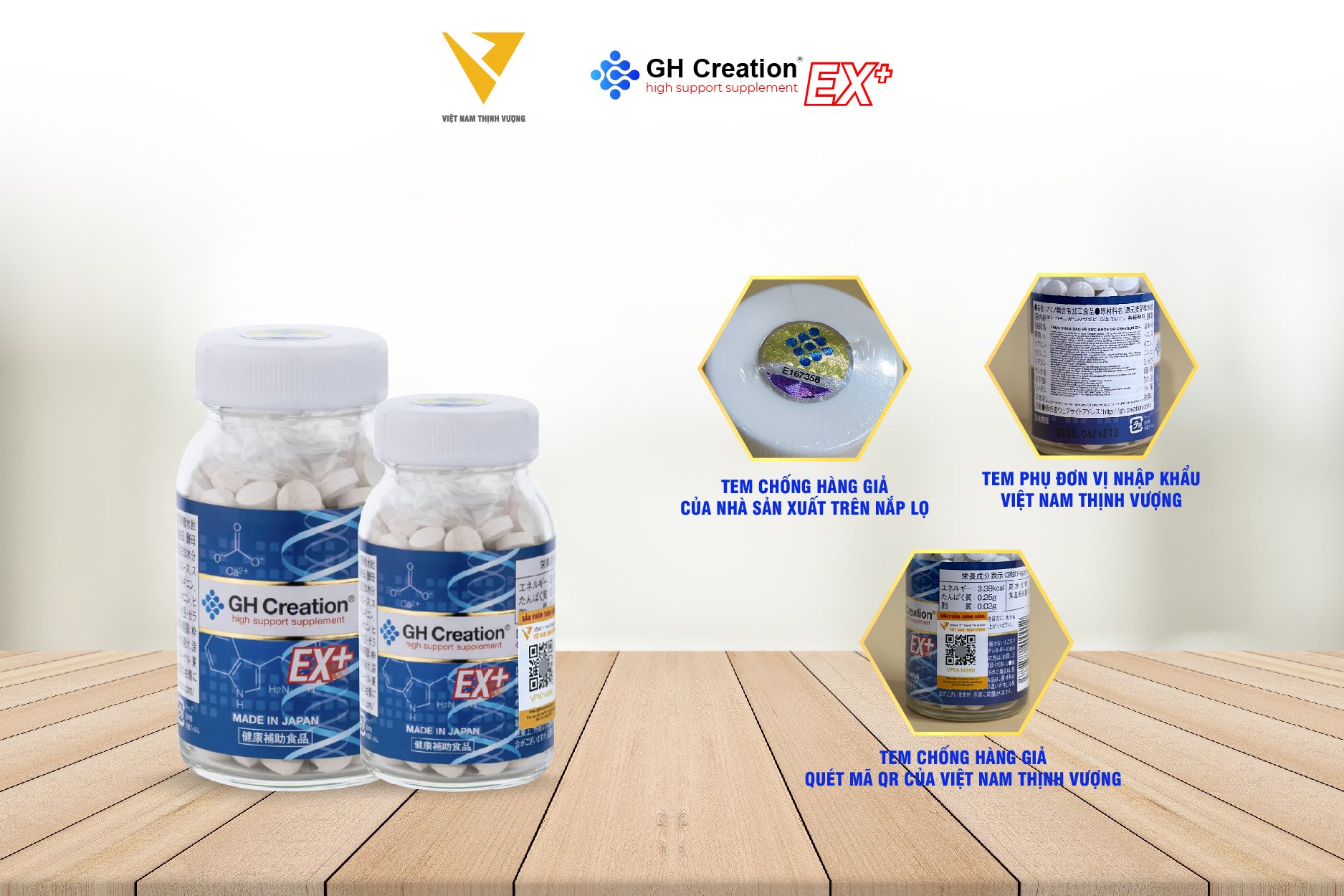 GH Creation EX+ chính hãng tại Việt Nam phải có đủ 3 loại tem GH Creation EX+ chính hãng tại Việt Nam phải có đủ 3 loại tem