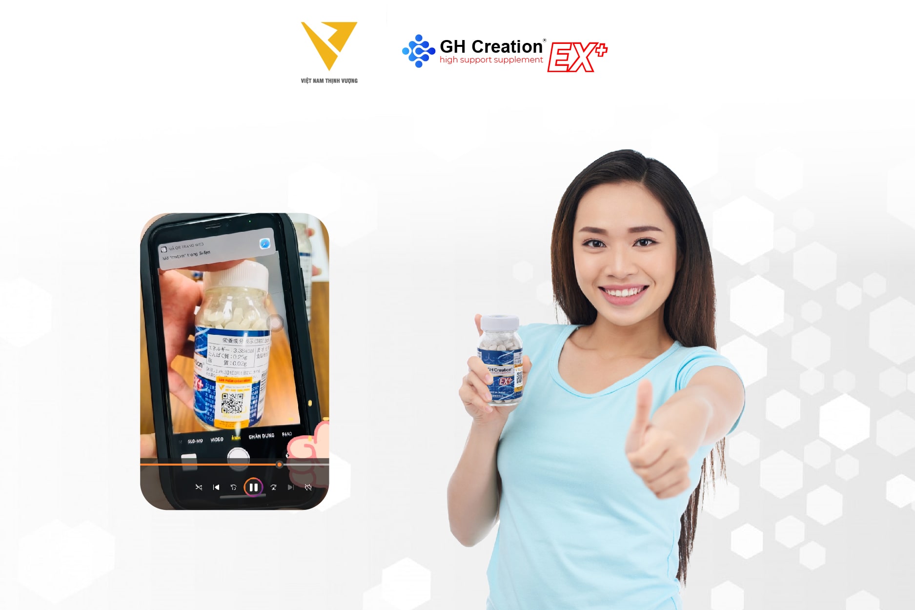 Quá trình quét mã QR trên sản phẩm GH Creation EX+ chính hãng vô cùng đơn giản, tiện lợi cho người sử dụng Quá trình quét mã QR trên sản phẩm GH Creation EX+ chính hãng vô cùng đơn giản, tiện lợi cho người sử dụng